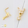 CZ DANGLE BUTTERFLY 316L SURGICAL STEEL L-SHAPE NOSE RING CZ DANGLE BUTTERFLY 316L SURGICAL STEEL L-SHAPE NOSE RING